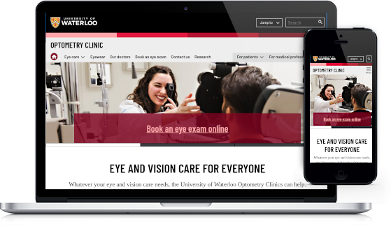 Optometry Clinic website on a variety of devices